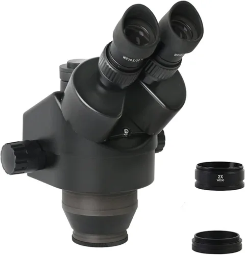 Vista 10 de Kit de accesorios para microscopio 3.5X 7X 45X 90X cabeza de microscopio trinocular simulfocal, zoom continuo 0.5X 2X Microscopio diapositivas