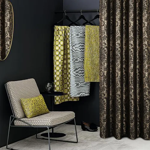 Vista 3 de always4u Cortinas de Terciopelo Acanalado Negro y Dorado con Estampado de Damasco en Lámina 100% Opacas de 84 Pulgadas de Largo, Cortinas de 2
