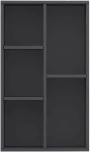 Vista 5 de Gabinete organizador de almacenamiento de 5 cubos, estantería abierta gris, gabinete de almacenamiento moderno, organizador de almacenamiento