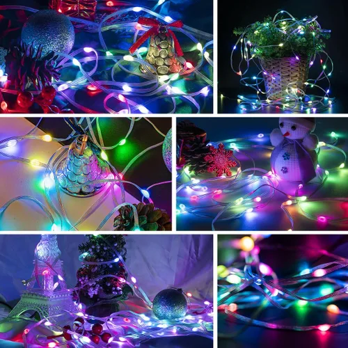 Vista 2 de SEZO Guirnalda de luces de Navidad de 16.4 pies, 50 LED, 12 V, WS2812B, IC, direccionable, persecución, impermeable, cambio de color, luces