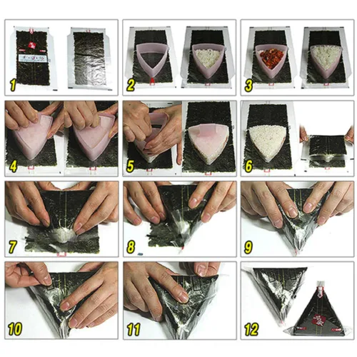 Vista 3 de KOREAC Myungga [100 hojas] Envolturas de algas marinas para bolas de arroz triangulares Onigiri_Hecho en Corea