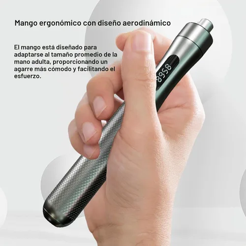 Vista 4 de Cuerda de saltar inteligente con contador, pantalla LCD, asas de aluminio, cable de acero revestido de PVC ajustable (118 pulgadas), carga tipo C