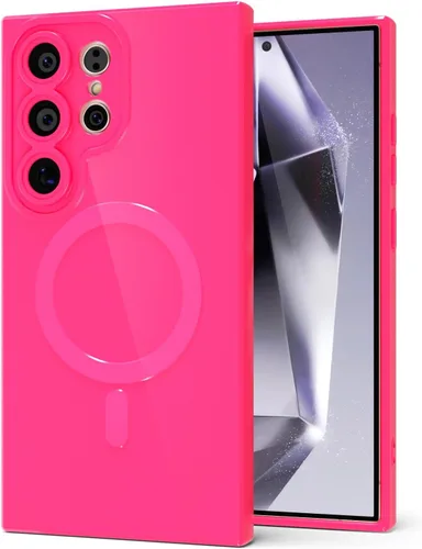 Vista 98 de Svanove Funda magnética de silicona para Samsung Galaxy S22, compatible con Magsafe, bonita funda para mujer, goma de gelatina brillante delgada