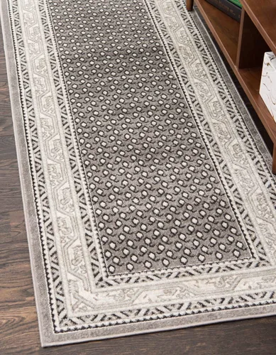 Vista 20 de Unique Loom Williamsburg Collection - Alfombra tradicional con borde central de puntos, alfombra de pasillo de 2 pies 9 pulgadas x 9 pies 10 Beige