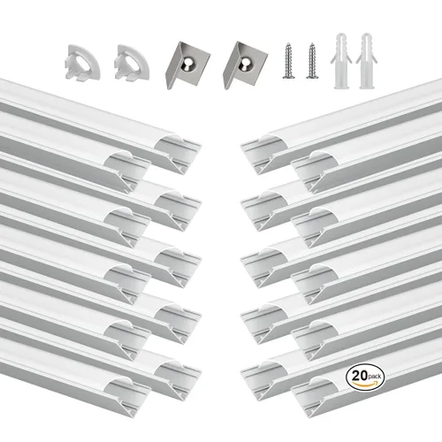 Vista 21 de BTF-LIGHTING - Sistema de canal de aluminio LED de 1.64 pies, paquete de 10 Blanco