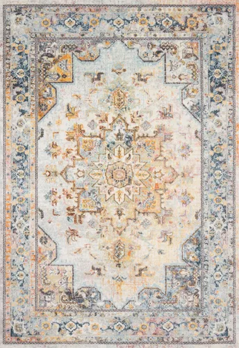 Vista 3 de Loloi Clara Collection CLA-02 - Alfombra de área azul/azul claro de 5'-3" x 7'-7