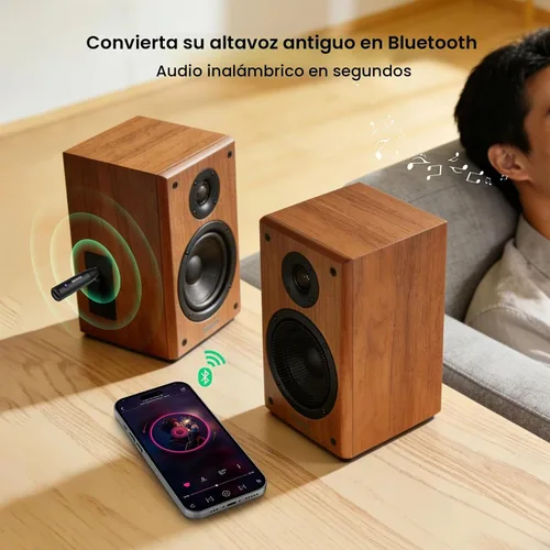 Vista 3 de Adaptador auxiliar Bluetooth 5.4 para automóvil, receptor