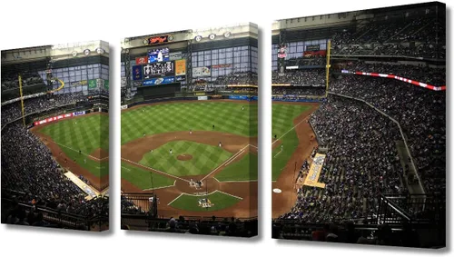 Vista 51 de TUMOVO American Major Baseball - Lienzo decorativo para pared, diseño de estadio de los Bravos, 3 piezas, arte de pared de Filadelfia, cuadros