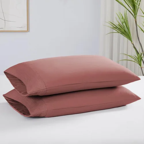 Vista 82 de Southshore Fine Linens® - Vilano® Springs - Par de fundas de almohada plisadas, color negro, estándar (Queen)