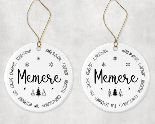 Vista 3 de Adorno descriptivo de memere, el mejor recuerdo de la historia, regalo de recuerdo de Navidad de hija o hijo, nuevo adorno de memere, primero