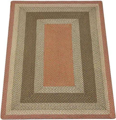 Vista 3 de Earth Rugs Alfombra 3 x 5', Oliva/Borgoña/Gris