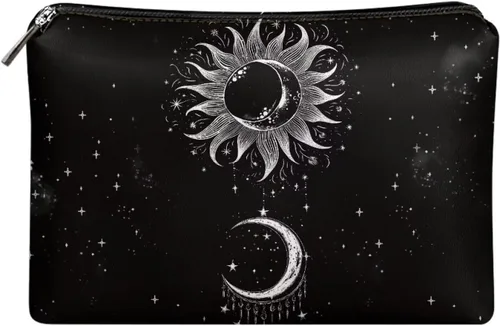 Vista 54 de Flashideas Bolsa de maquillaje portátil de cuero impermeable bolsa de cosméticos embrague maquillaje cepillo bolsa, Estampado De Mármol Azul 1