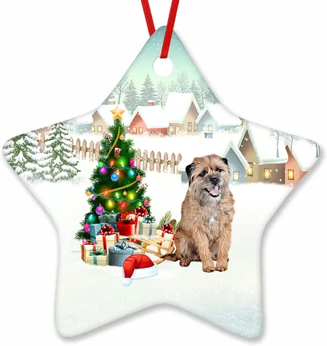 Vista 111 de Prezzy Airedale Terrier - Adorno para decoración de árbol de Navidad, regalos lindos para amantes de los perros, para familiares y amigos, nuevo