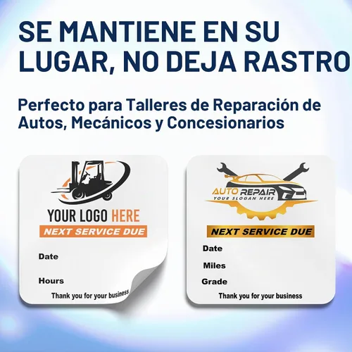 Vista 4 de McAuley Labels Calcomanías personalizadas para cambio de aceite, parabrisas, jamba de puerta, duraderas, fáciles de escribir, fáciles de despegar