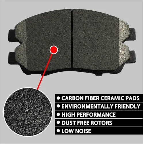 Vista 3 de 8 piezas de pastillas de freno de cerámica delanteras y traseras compatibles con 2014 2015 2016 2017 2018 2019 2020 Nissan Pathfinder todos
