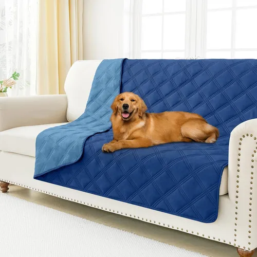 Vista 137 de Smiry Funda impermeable para cama de perro, manta reversible para mascotas para sofá Manta suave lavable para perro, funda a prueba de fugas