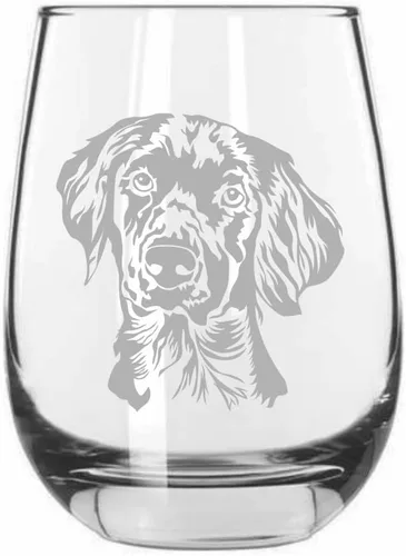 Vista 512 de Shar Pei (chino) - Vaso de vino sin tallo grabado para perro, 15.25 onzas