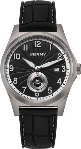 Vista 9 de BERNY Reloj automático de titanio para hombre, relojes de pulsera clásicos para hombre