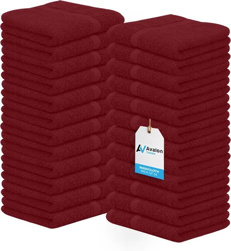 Vista 20 de Avalon Towels Wash Cloths for Showering 24 Pack Face Towels 100% Cotton Baby Pink Washcloths 12x12 Wash Rags, Facial Towel, Fingertip Towel,Bath Rags