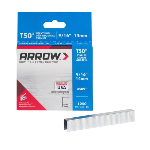 Vista 19 de Arrow 508 Heavy Duty T50 Longitud de pierna de 1/2 pulgada, corona de 3/8 pulgadas, grapas para tapicería, construcción, muebles, manualidades, 1250