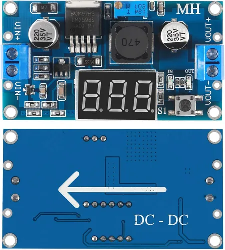 Vista 2 de 5 unids LM2596S DC-DC LM2596 con pantalla LED Voltímetro Buck Convertidor Reductor Regulador reductor 4.0-40V a 1.25-37V DC 36V a 24V a 12V a 5V