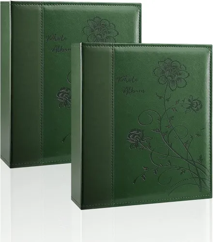 Vista 21 de Artmag Álbum de fotos de 5 x 7 pulgadas, con bolsillos transparentes para páginas transparentes, cubierta de piel, libro deslizante para álbum
