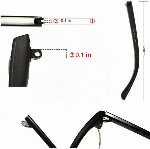 Vista 5 de Brazo de repuesto para gafas, 1 par de lentes de plástico para lentes de sol, color estampado de leopardo