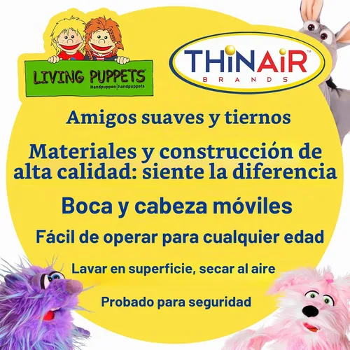 Vista 4 de Playful Minds Living Puppets - Addie the Ant - Marioneta de peluche de 14 pulgadas para niños, marioneta suave hecha a mano con boca y cabeza