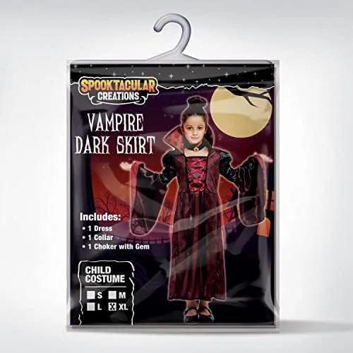 Vista 5 de Spooktacular Creations Disfraz de vampiro para niña, disfraz de vampiro aterrador para Halloween