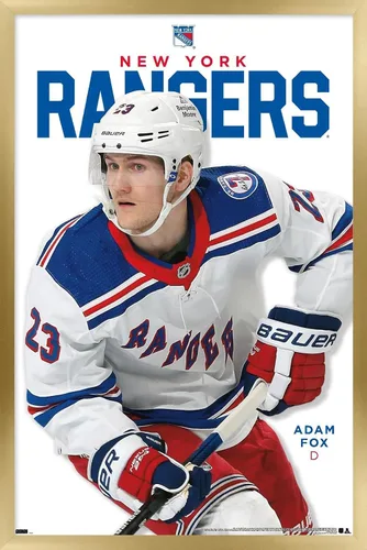 Vista 17 de Trends International NHL New York Rangers - Póster de pared de la serie 23 de Adam Fox, 22.4 pulgadas de largo x 14.7 pulgadas, versión enmarcada