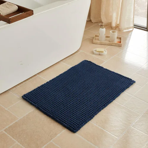 Vista 101 de Triohero Tapete de baño con diseño de gofre, tapete de baño pequeño y bohemio, antideslizante, lavable, ultra suave, súper absorbente, de secado