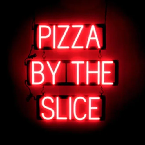 Vista 34 de SpellBrite Cartel PIZZA Letrero relacionado con pizza con aspecto de neón, fuente de luz LED azul 17.6 x 6.3 pulgadas Ultra-Bright