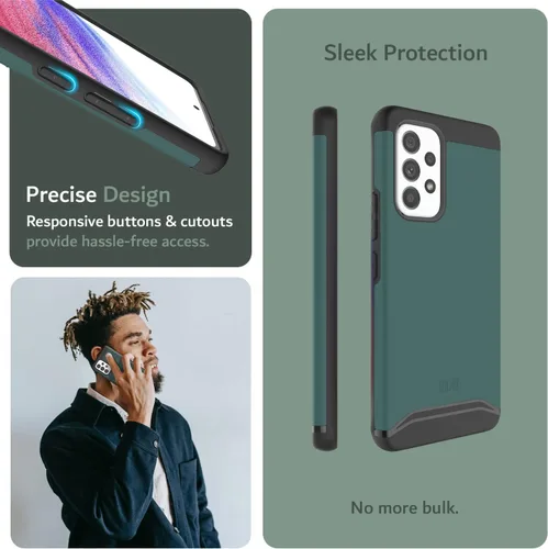 Vista 4 de TUDIA Merge - Funda diseñada para Samsung Galaxy A53 5G, [protección contra caídas de grado militar] Funda protectora de doble capa a prueba