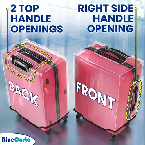 Vista 4 de Funda de equipaje para maleta, protector de equipaje de PVC transparente, accesorio de viaje premium para protección de equipaje, funda universal