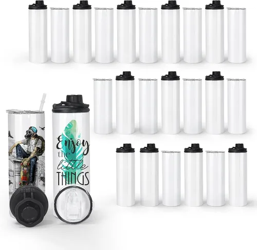 Vista 15 de AGH Paquete de 50 vasos de acero inoxidable con aislamiento al vacío de 10 onzas, con tapas y popotes, vasos de café de doble pared