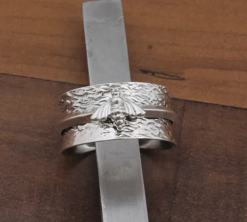 Vista 98 de Boho Spinner Ring, Mothers Day Gift, Silver 925 Women Ring, Sterling Silver 925 Ring, Fidget Spinner Ring,Women Silver Anxiety Ring