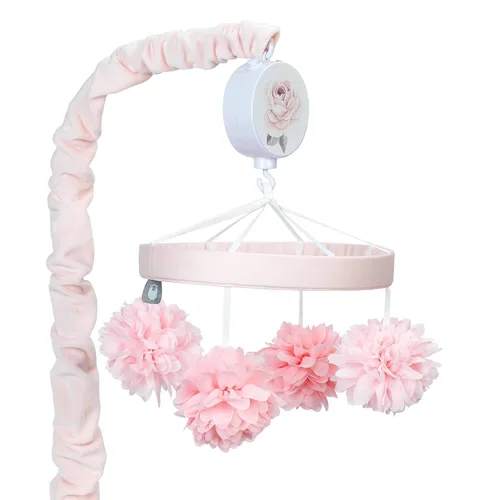 Vista 12 de Lambs & Ivy Baby Blooms Pink Butterfly Musical Baby Cuna Móvil Chupete Juguete