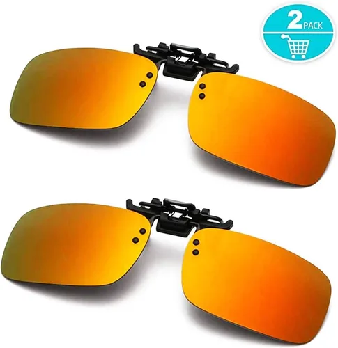 Vista 8 de FRAZALA Gafas de sol polarizadas con clip antirreflejos, gafas de conducción para gafas graduadas