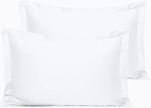 Vista 30 de NTBAY Fundas de almohada estándar de algodón – Fundas de almohada de algodón egipcio de 500 hilos, paquete de 2 fundas de almohada Oxford súper