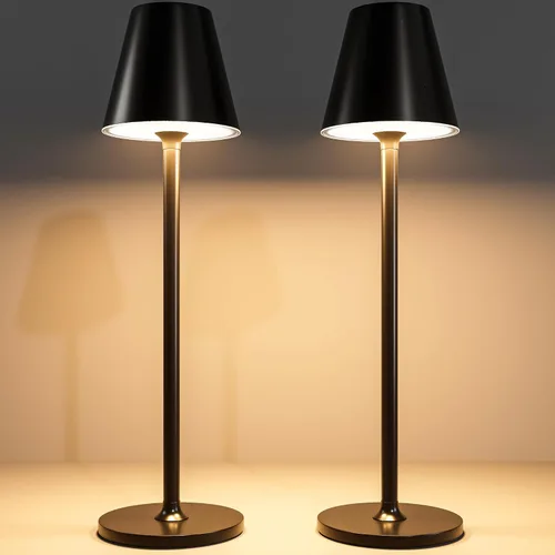 Vista 10 de Timjorman Lámpara de mesa LED inalámbrica, lámpara de escritorio con batería recargable de 4000 mAh, brillo de 3 niveles junto a la luz nocturna