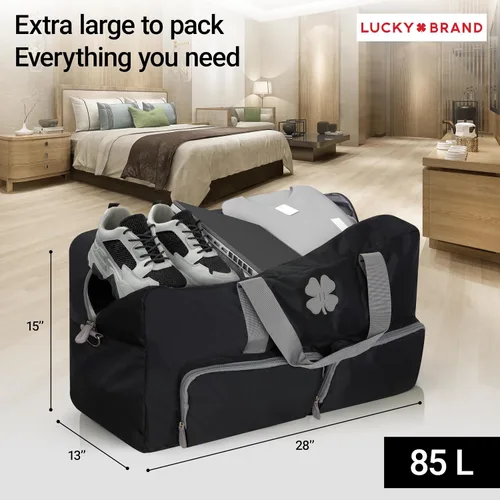 Vista 5 de Lucky Brand Bolso de fin de semana plegable para adultos con correa de hombro ajustable para adultos unisex, Negro -, Deportes
