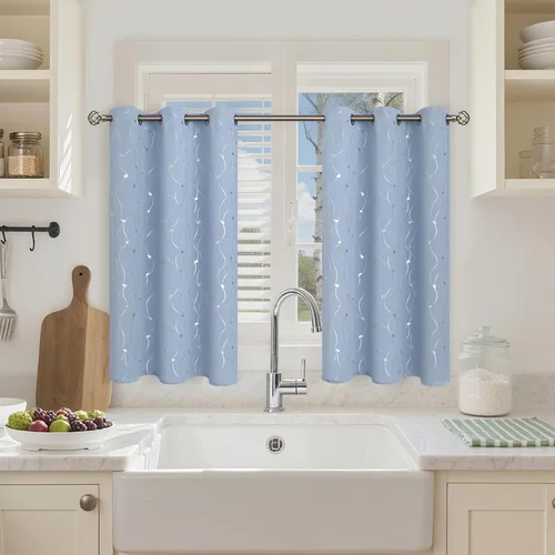 Vista 37 de BGment Cortinas cortas de oscurecimiento de habitación de 45 pulgadas de largo para ventanas pequeñas, cortinas con aislamiento térmico con ojales