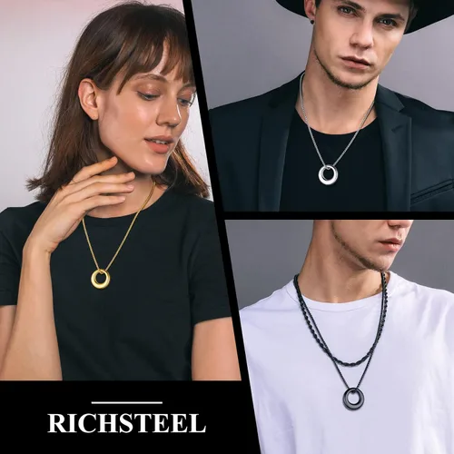 Vista 26 de Richsteel Collar de urna para cenizas, joyería de cremación, colgante de recuerdo conmemorativo con cadena