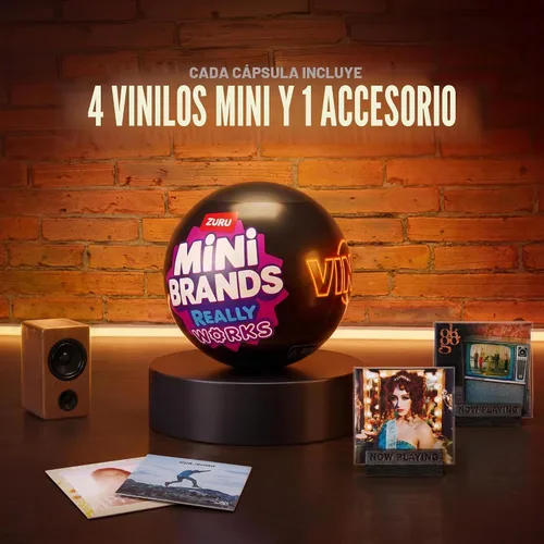 Vista 4 de Mini Brands Really Works - Cápsula de vinilo serie 1 (paquete de 2) por ZURU – 8 mini discos de vinilo jugables y 2 accesorios sorpresa, cápsula