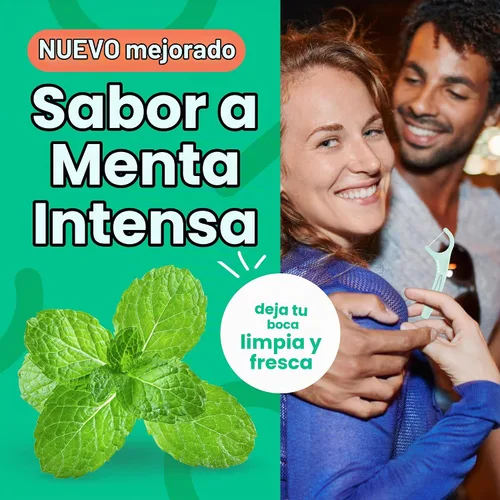 Vista 4 de Plackers Micro Mint - Púas de hilo dental con estuche de viaje, 12 unidades (el color puede variar) Tuffloss sin PTFE, se adapta a dientes