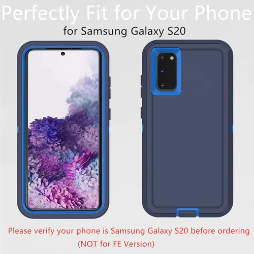 Vista 5 de Funda para Samsung Galaxy S20 (no para versión Plus), resistente funda protectora a prueba de polvo a prueba de golpes, protección contra caídas, 3