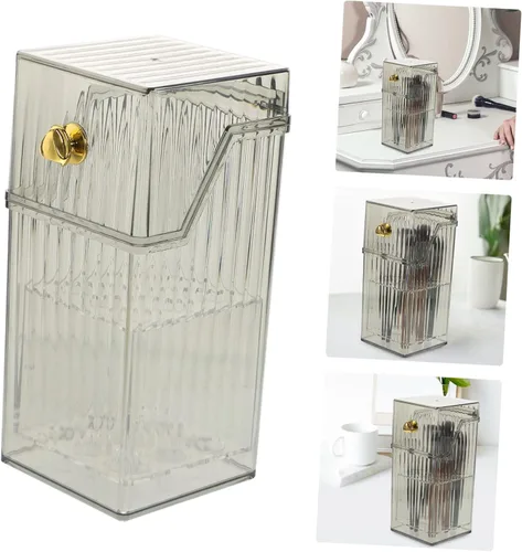 Vista 2 de Angoily Organizador de brochas de maquillaje, almacenamiento transparente para pinceles, bolígrafos y cosméticos, diseño estable, artesanía fina