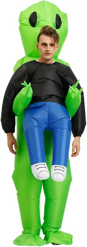 Vista 6 de Hacosoon Disfraz inflable de alienígena para adultos, disfraces inflables de Halloween para hombres y mujeres, disfraces divertidos