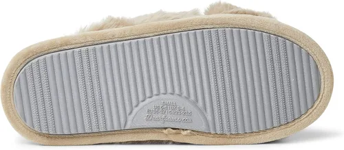 Vista 5 de Dearfoams Jessica - Pantuflas de piel sintética con banda cruzada para mujer