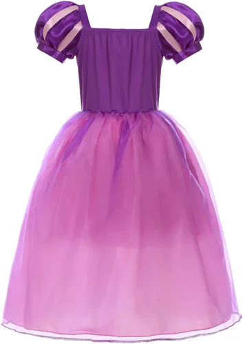 Vista 4 de Disfraz de princesa para niñas, vestido de manga abombada iluminada, cumpleaños, Halloween, cosplay, trajes de Navidad